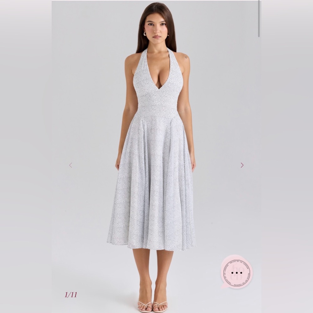House of CB White Halter Midi Dress